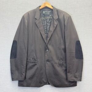 Marc Ecko Cut Sew Men's Brown Cotton-Poly Blazer Jacket Elbow Patch XL